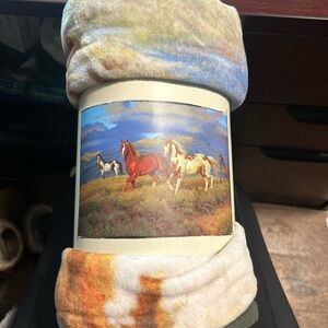 Wild Horse Fleece Throw Blanket